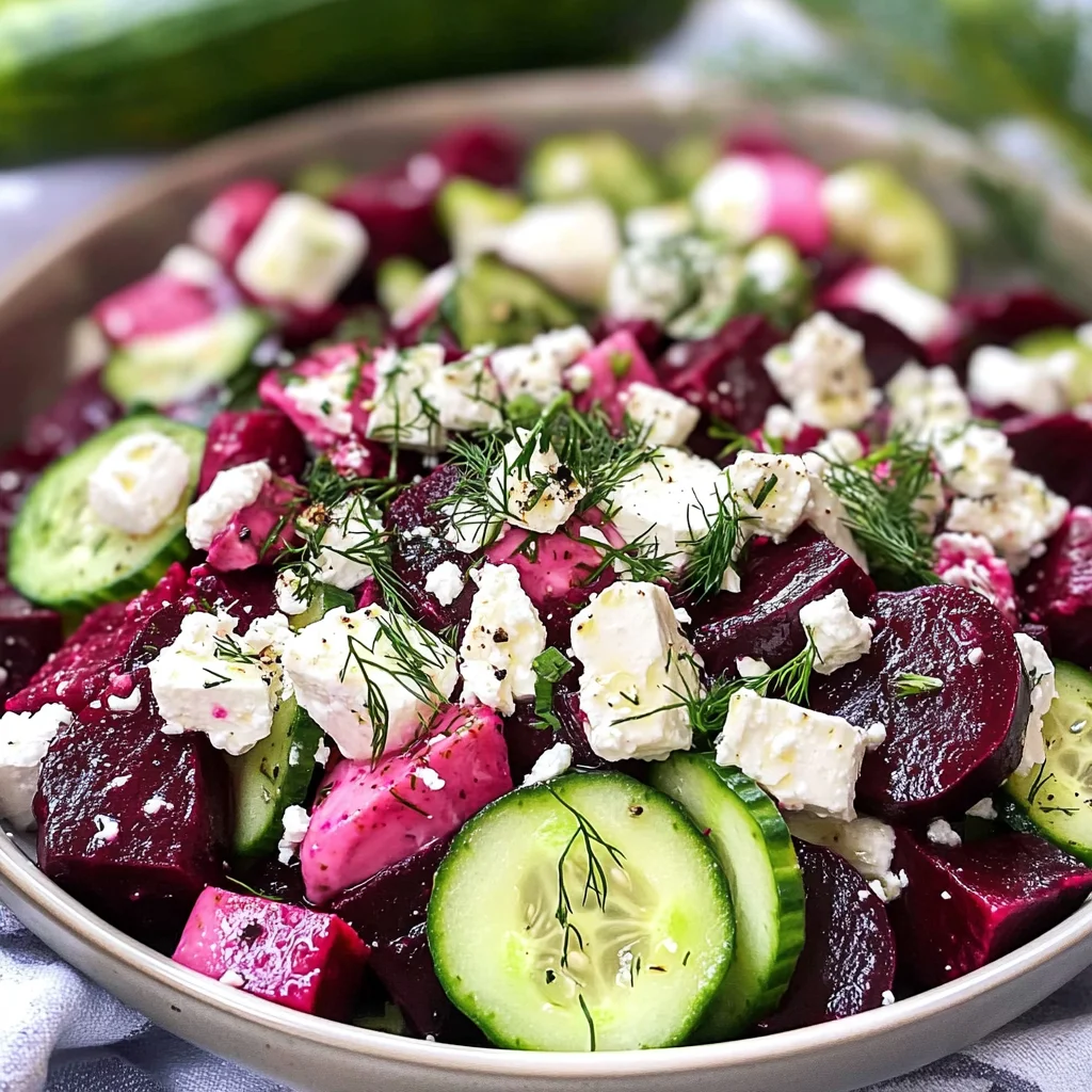 Beet Salad with Feta, Cucumbers, and Dill
