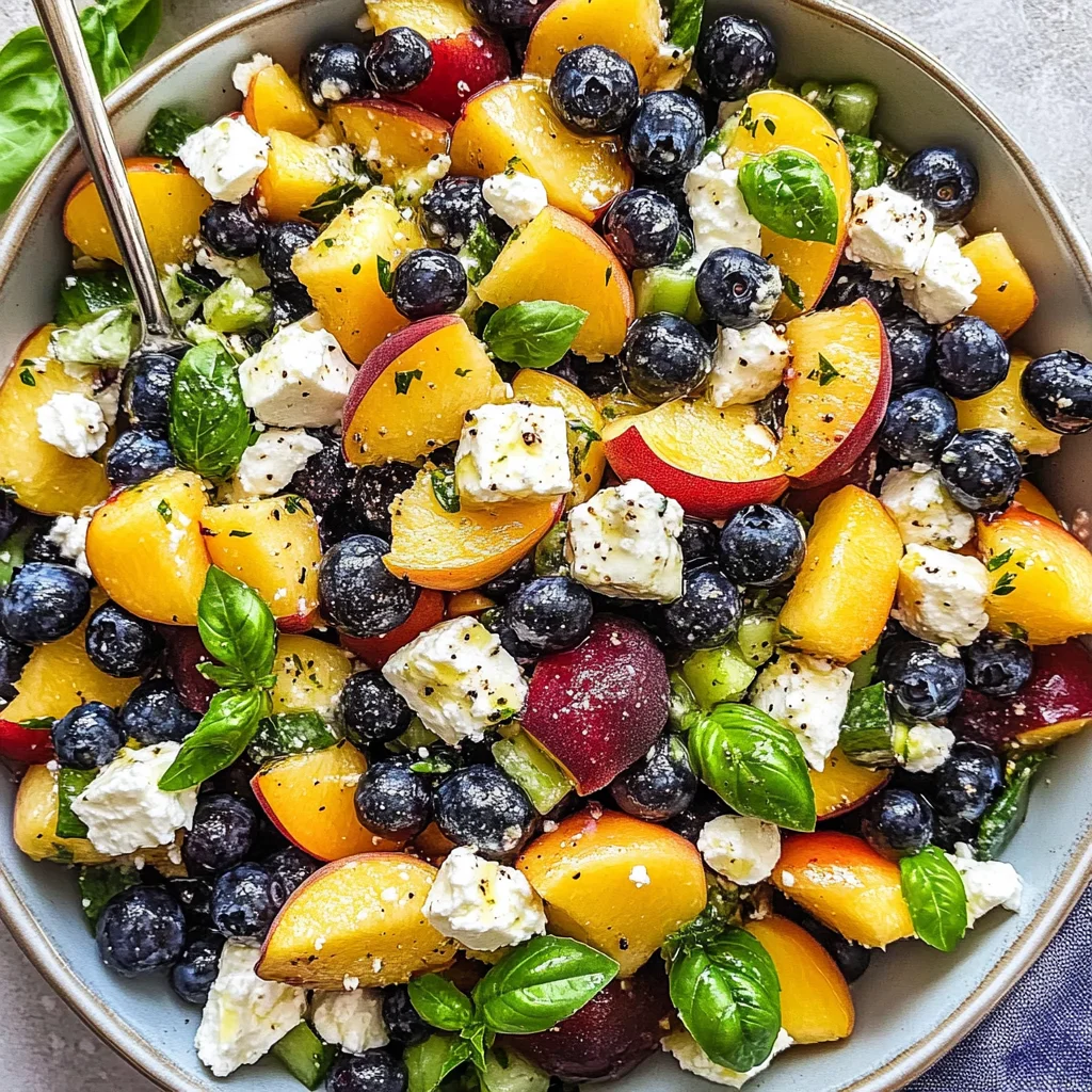 Blueberry Peach Feta Salad
