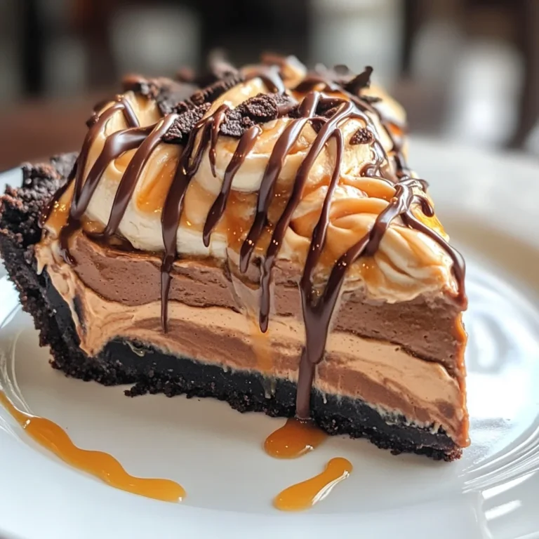 Chocolate Peanut Butter Caramel Mousse Pie