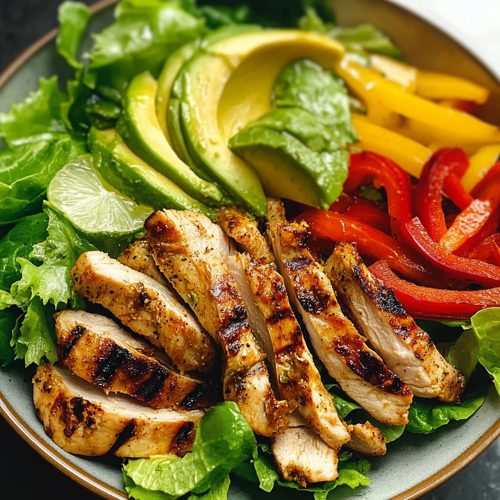 Grilled Chili Lime Chicken Fajita Salad