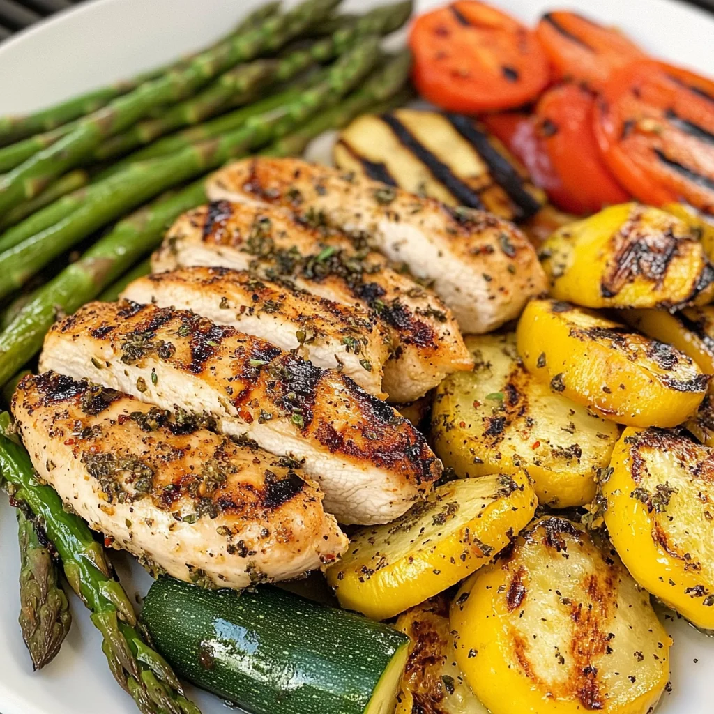 Grilled Garlic and Herb Chicken and Veggies