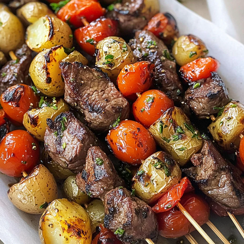 Rosemary Garlic Steak Kebabs