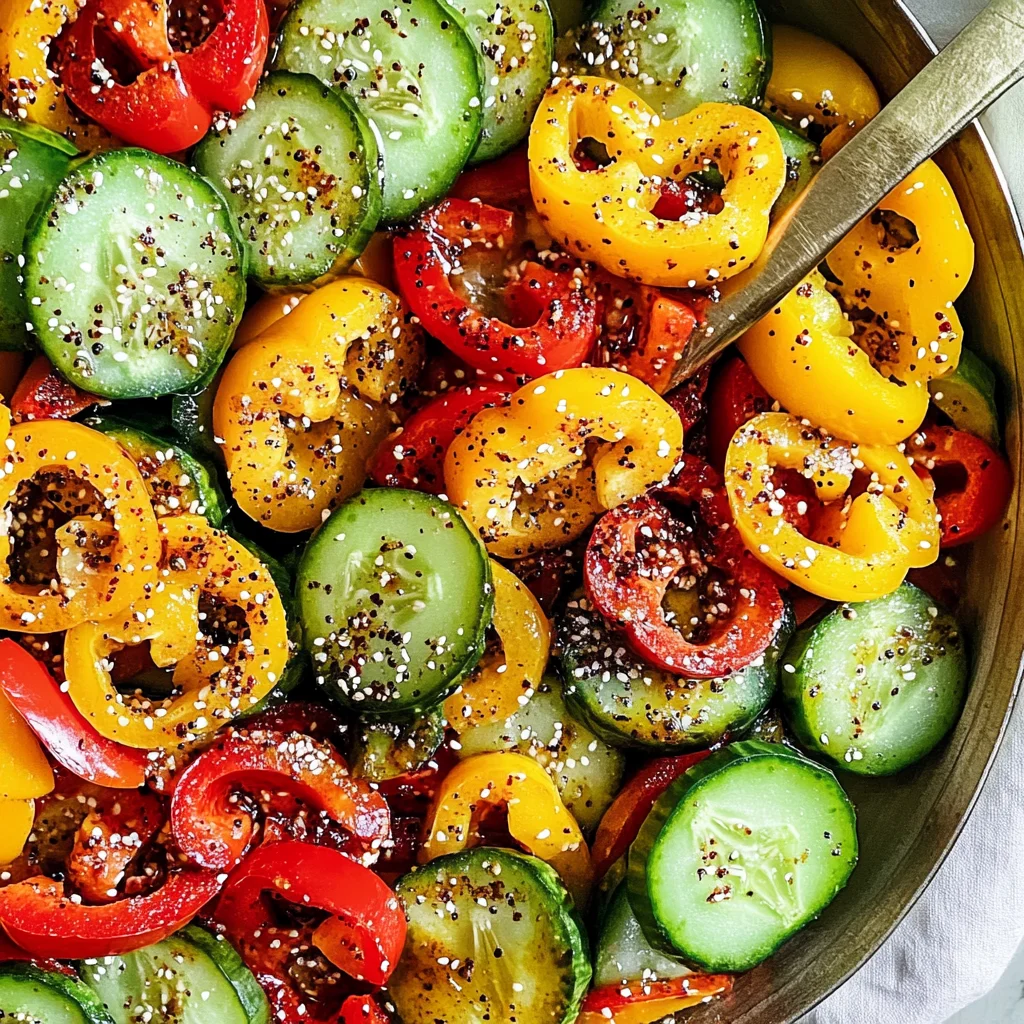 Viral TikTok Cucumber & Bell Pepper Salad