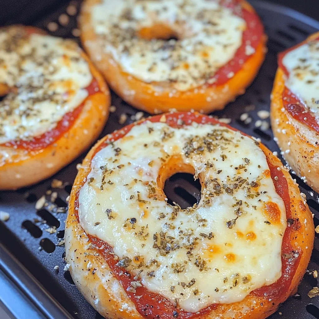 Air Fryer Bagel Pizzas