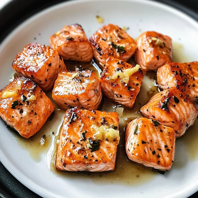 Air Fryer Salmon Bites (Lemon Garlic Butter)