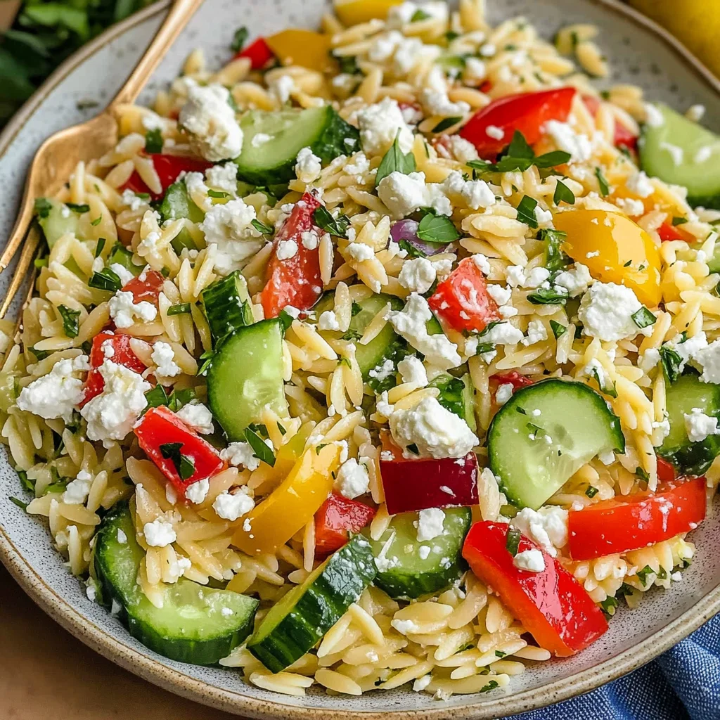 Easy Lemon Orzo Salad with Feta
