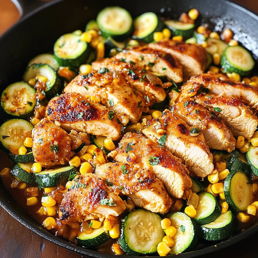 Garlic Butter Chicken with Zucchini and Corn - One-Pan, 30-Minute Meal