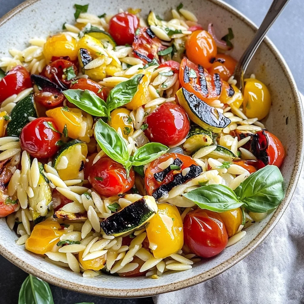 Grilled Vegetable Orzo Pasta Salad