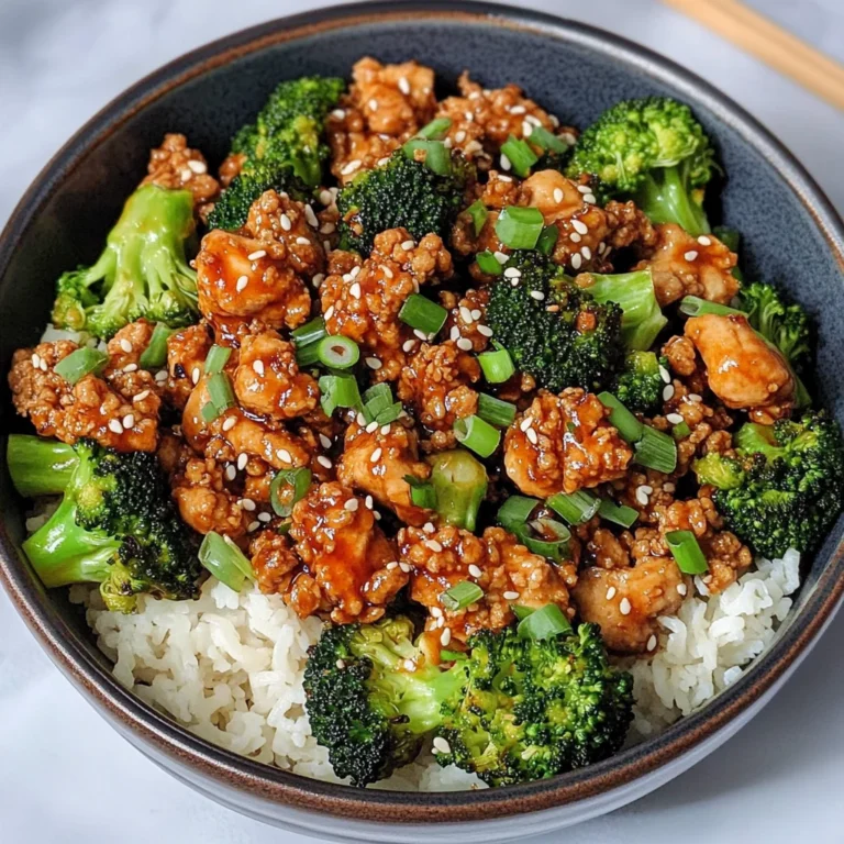 Honey Sriracha Ground Chicken and Broccoli