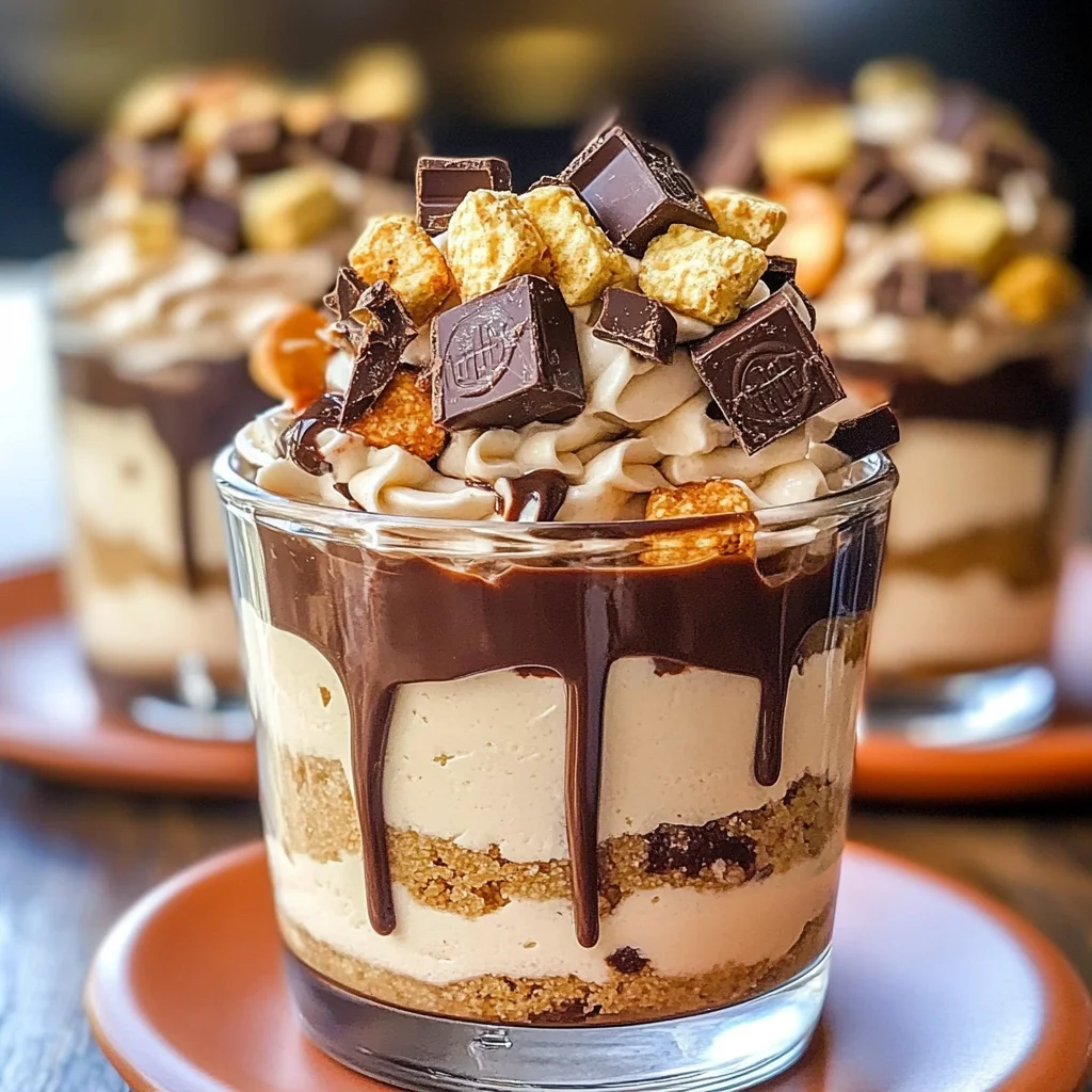 Mini Reese's Chocolate Peanut Butter Cheesecake Trifles
