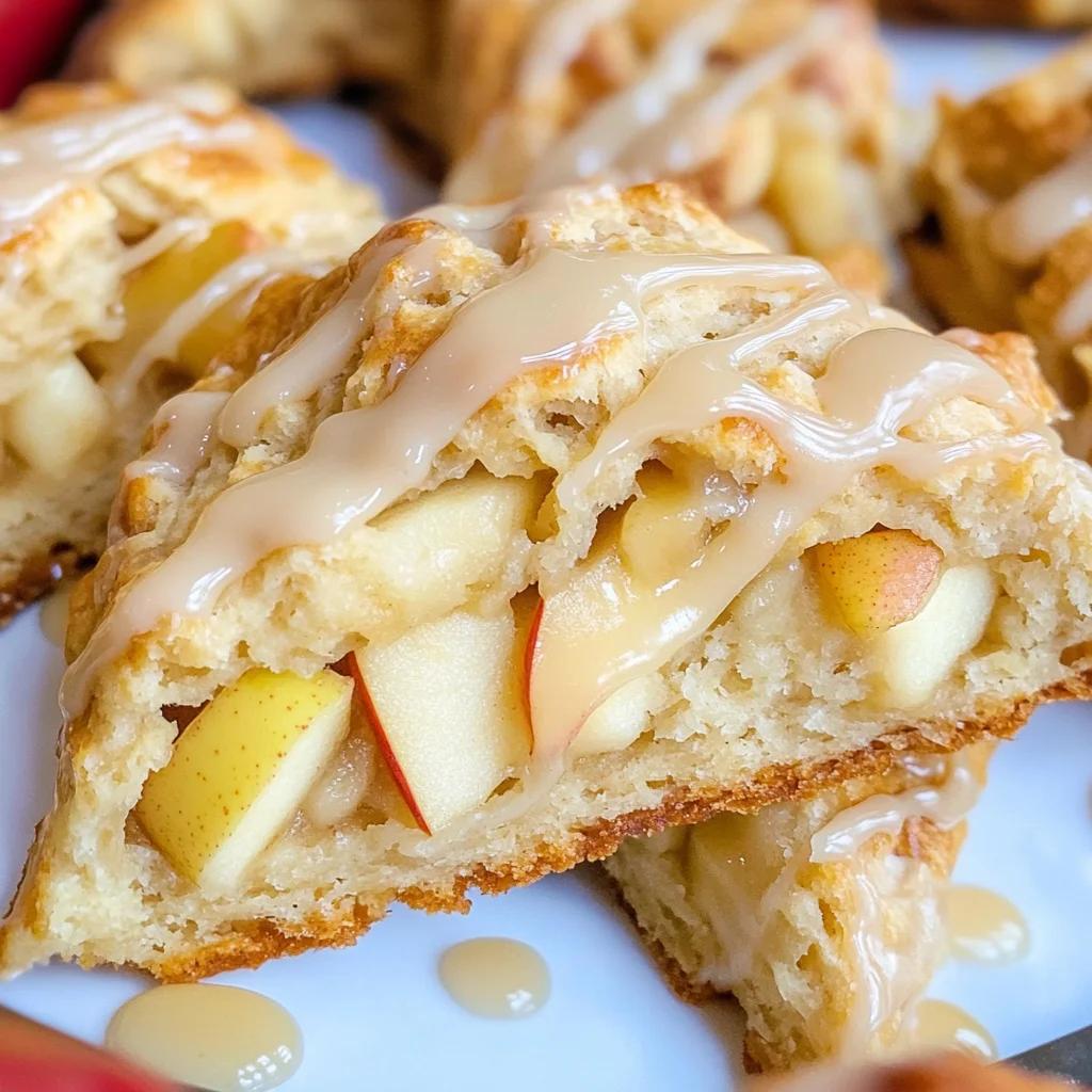 Moist Apple Scones with Maple Glaze