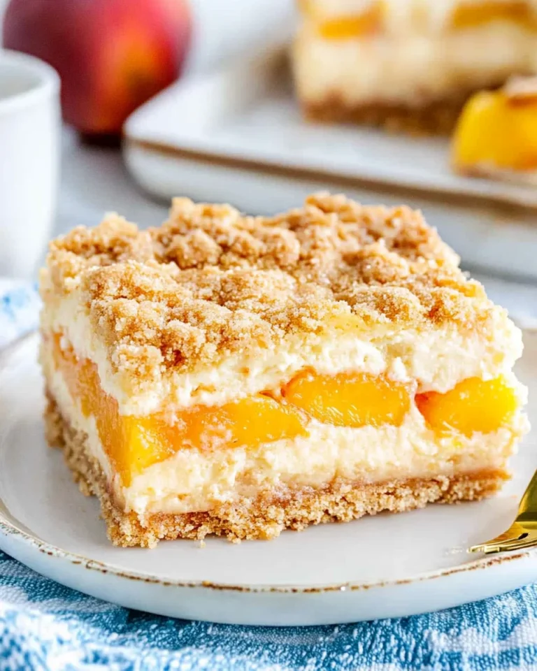 Peach Cobbler Cheesecake Bars