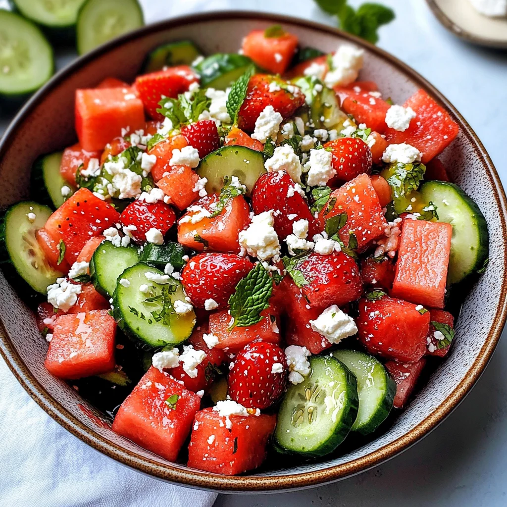 Strawberry Watermelon Cucumber Salad