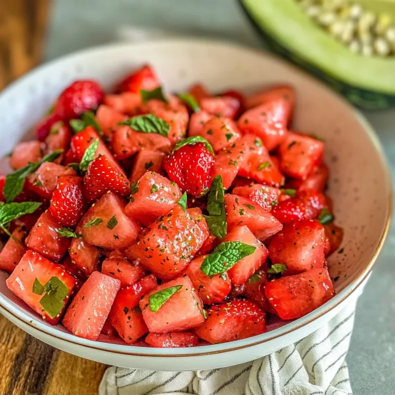 Strawberry Watermelon Salad with Honey-Lime Vinaigrette