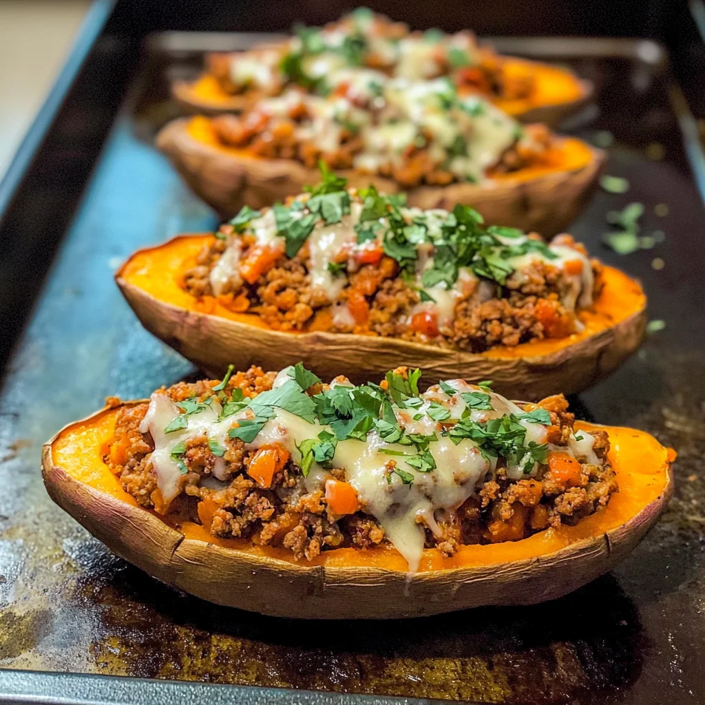 Turkey Taco Stuffed Sweet Potatoes