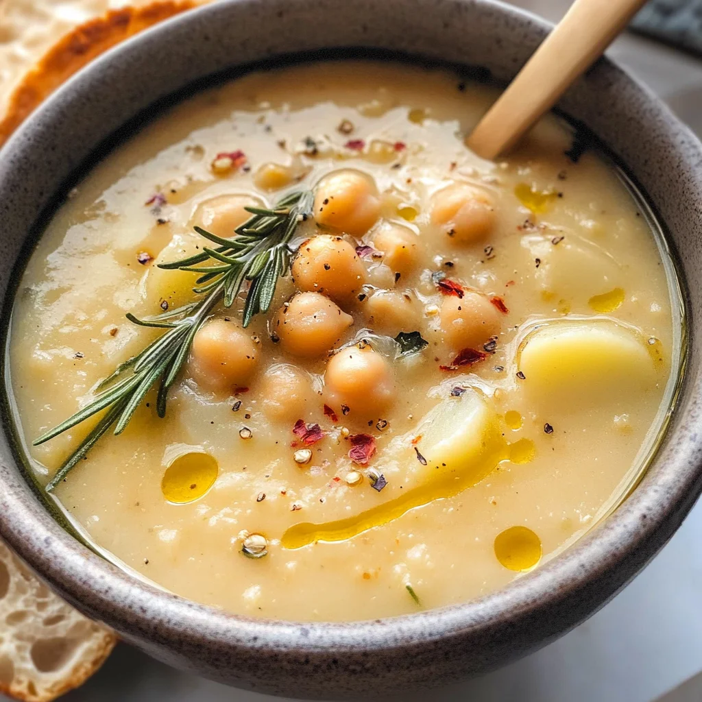 Vegan Garlic Chickpea Soup
