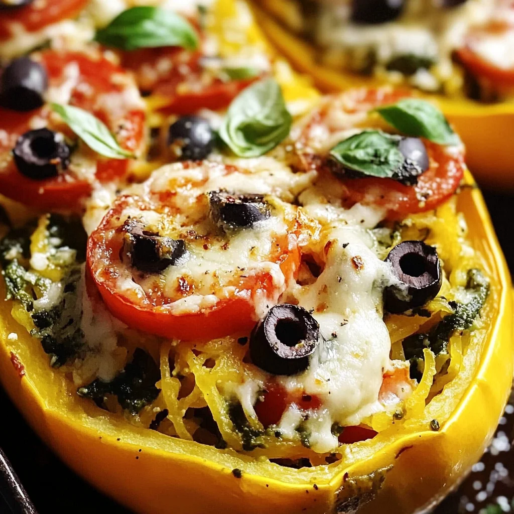 Vegetarian Spaghetti Squash Boats