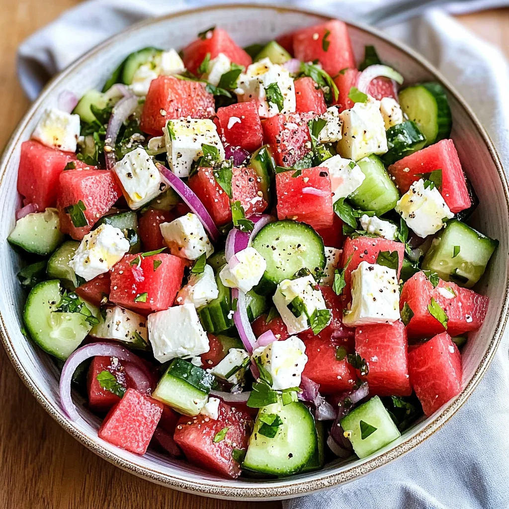 Watermelon Salad with Feta Cheese