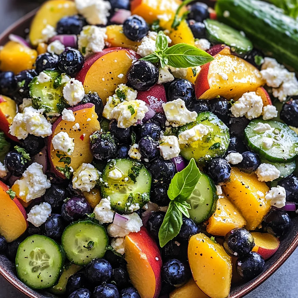 Blueberry Peach Feta Salad