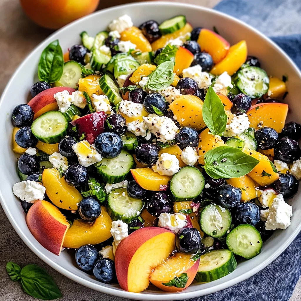 Blueberry Peach Feta Salad