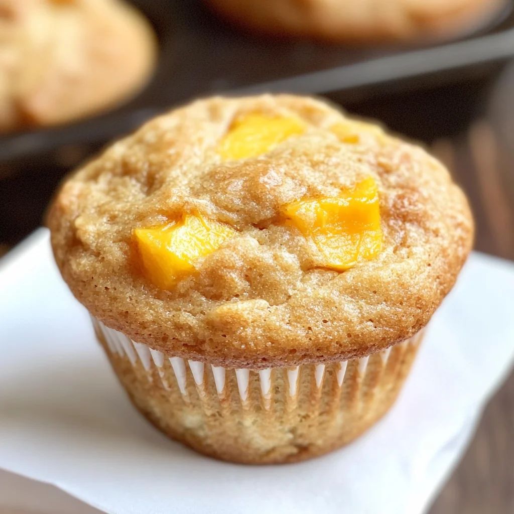 Healthy Honey Peach Muffins