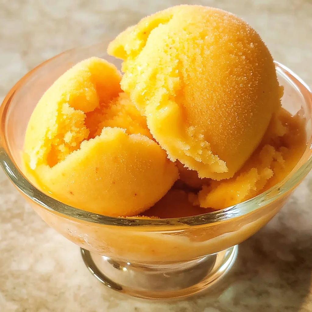 The Best Peach Sorbet Without Ice Cream Maker