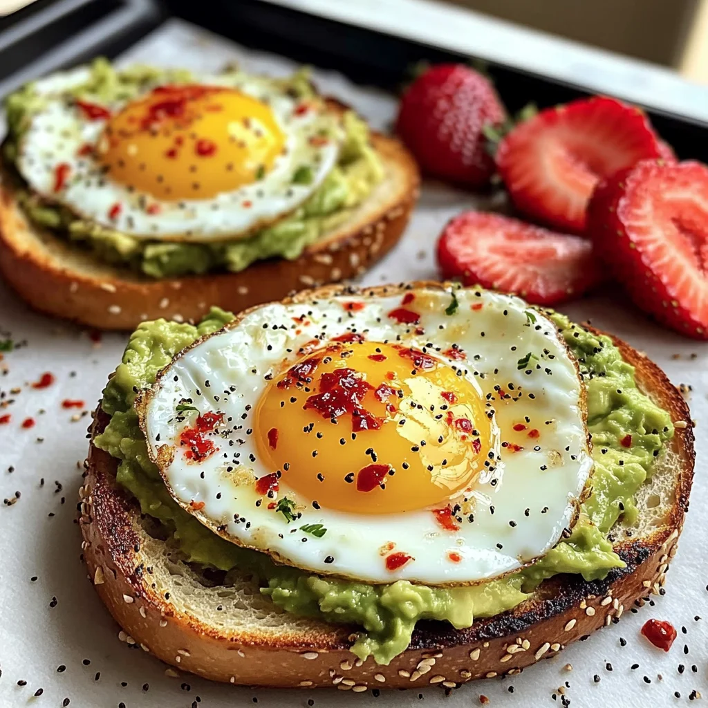 Avocado Egg Toast with Fresh Strawberries