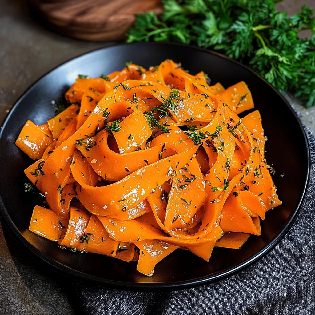 Carrot Ribbons in Rosemary Butter Sauce