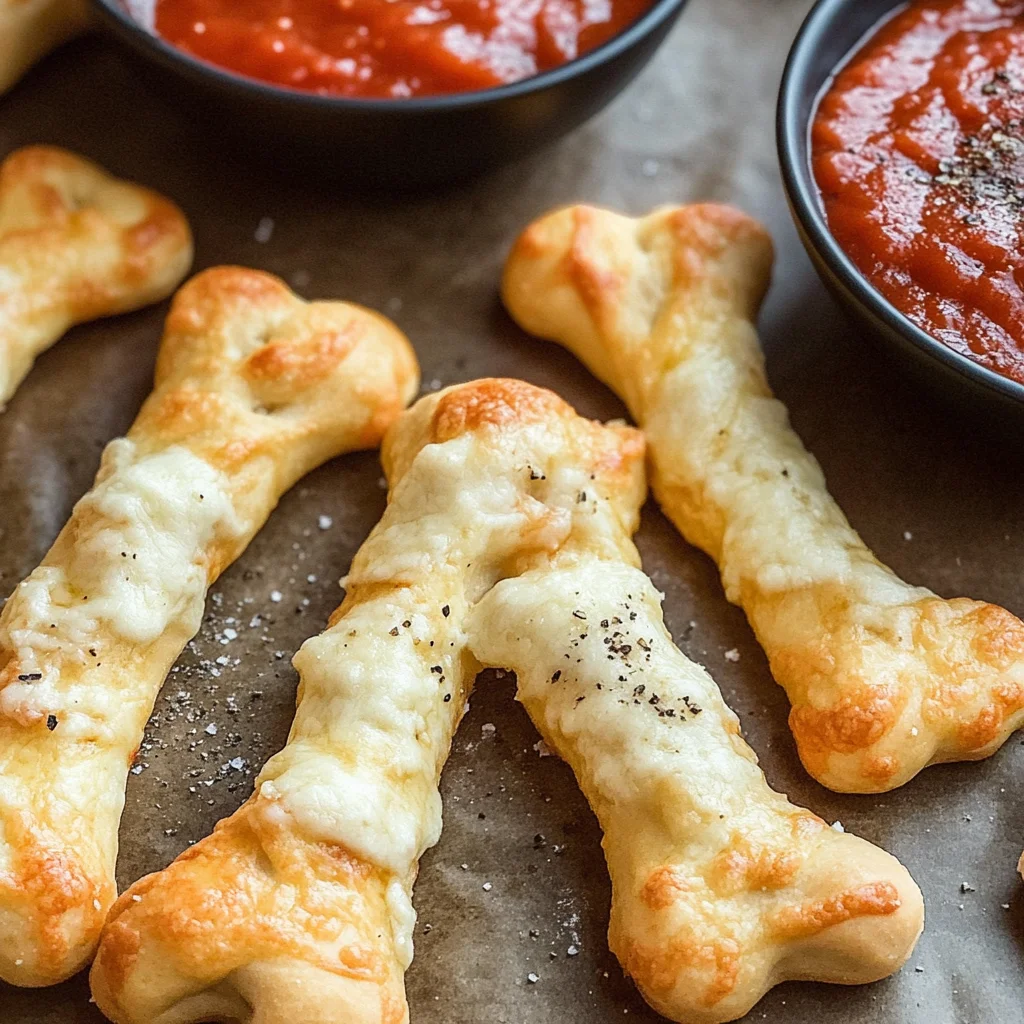 Cheesy Halloween Breadstick Bones