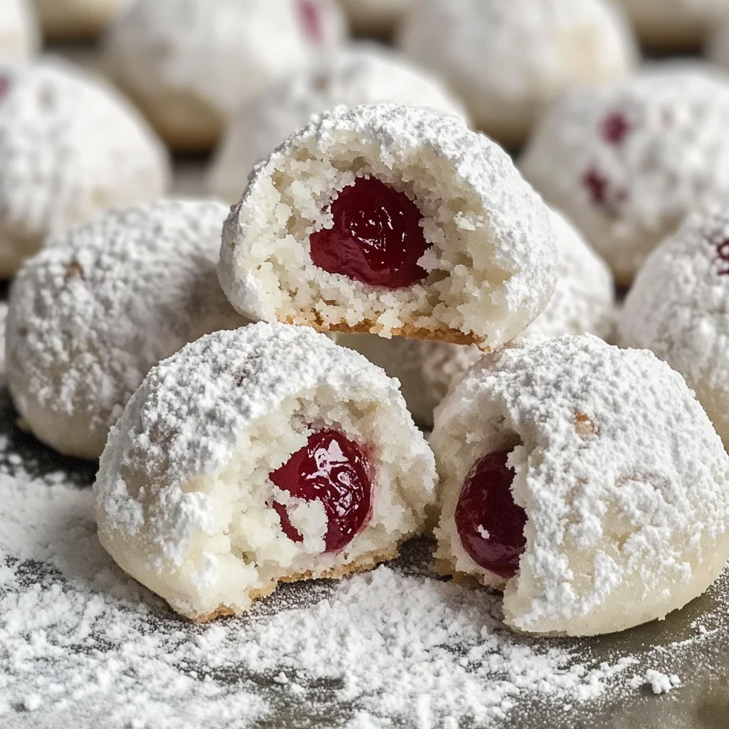 Cherry Snowball Cookies