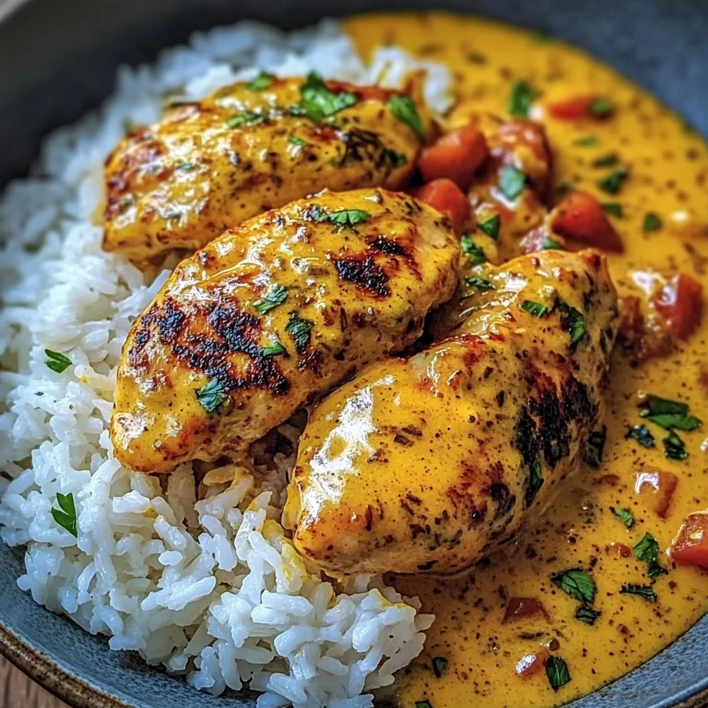 Creamy Peri-Peri Chicken Over Garlic Rice
