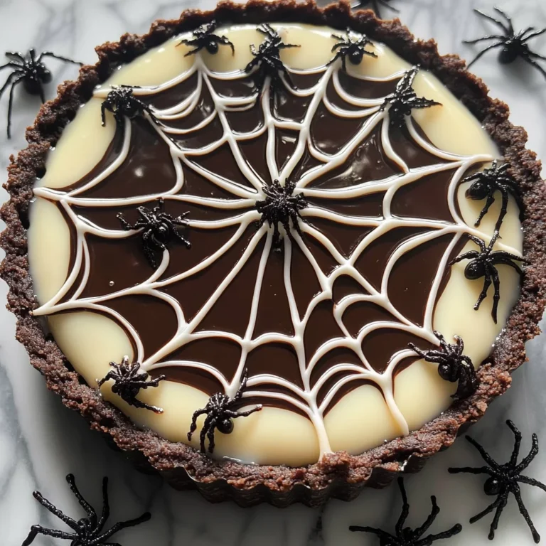 Halloween Chocolate Spiderweb Tart