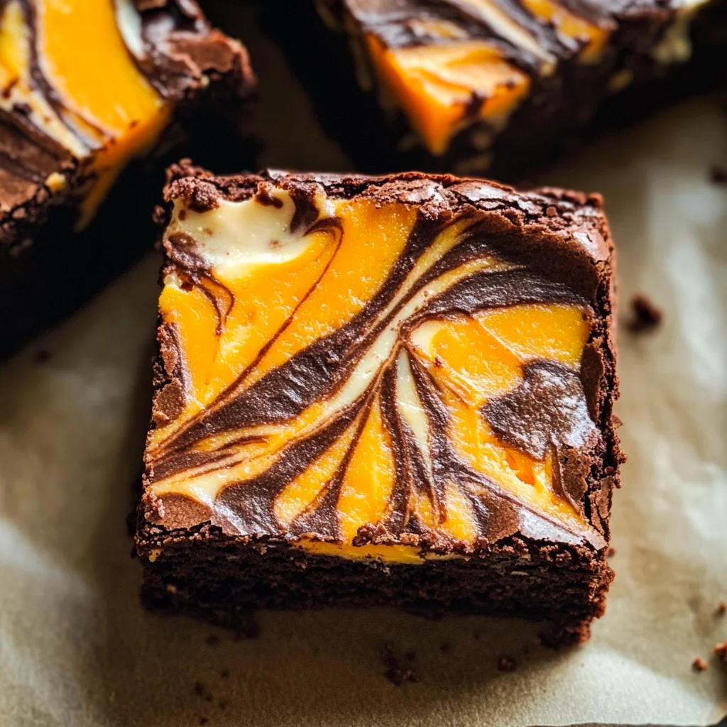 Halloween Cream Cheese Swirl Brownies