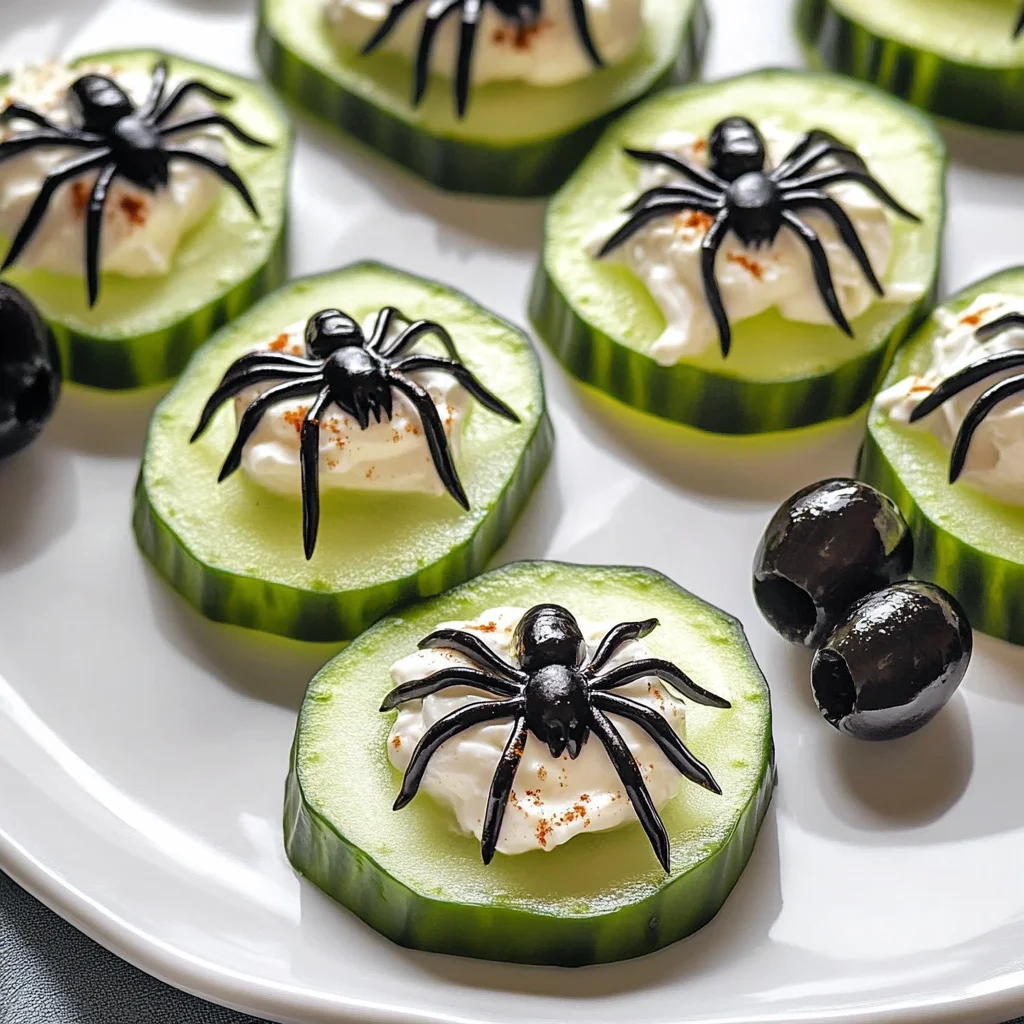 Keto Spider Cucumber Appetizer Bites