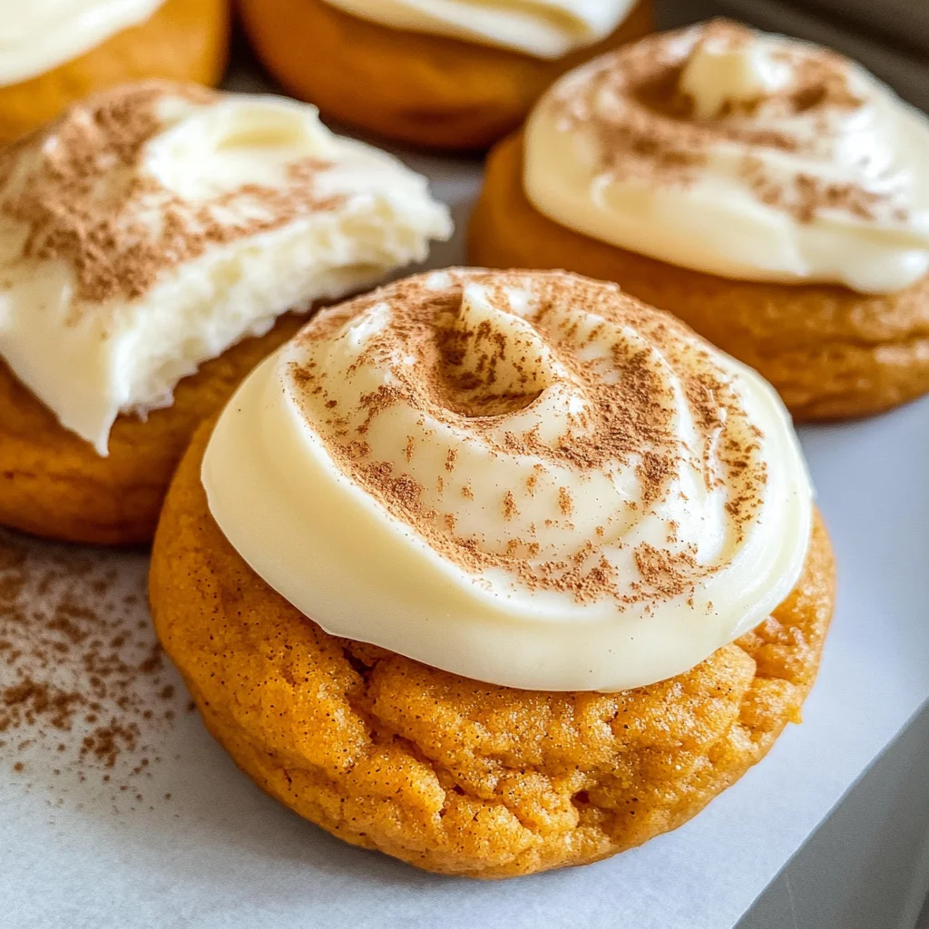 Pumpkin Cookies with Cream Cheese Frosting