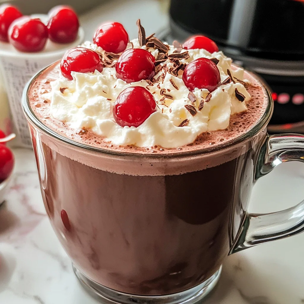 Slow Cooker Chocolate Covered Cherry Hot Chocolate
