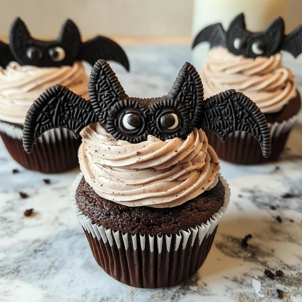 Vegan Oreo Bat Cupcakes