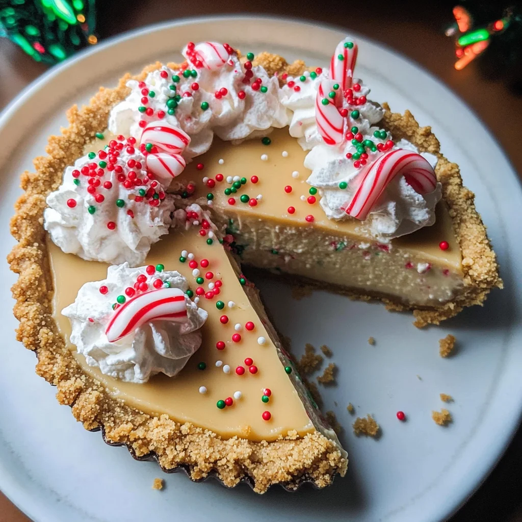 White Chocolate Candy Cane Pie