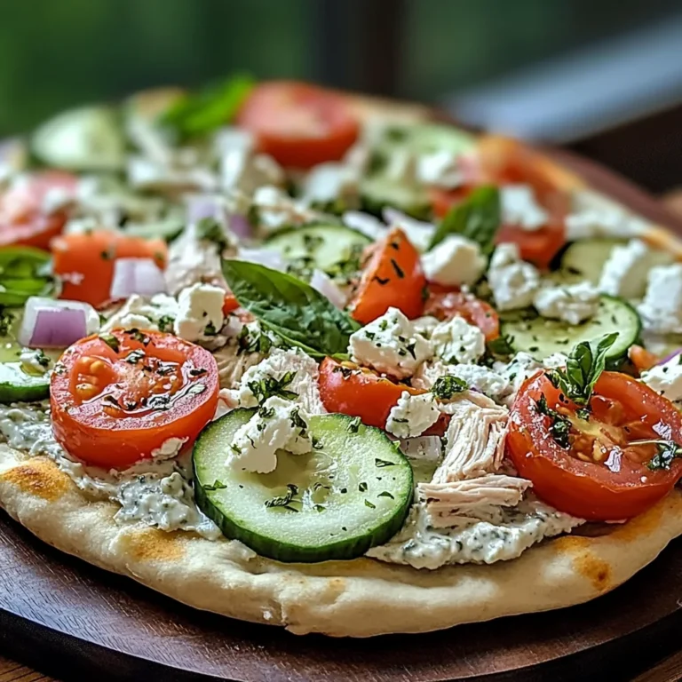 pizza topped with tzatziki sauce