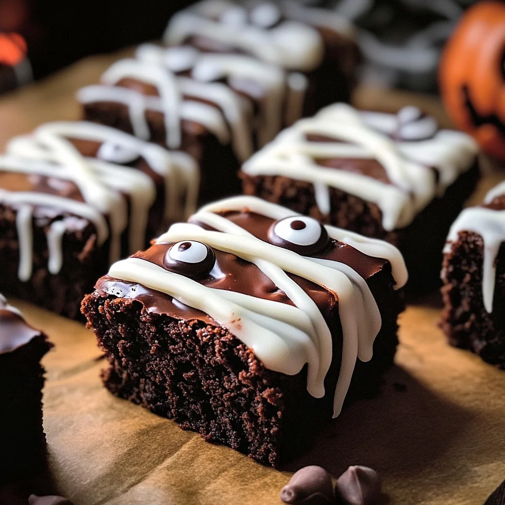 spooky mummy brownies