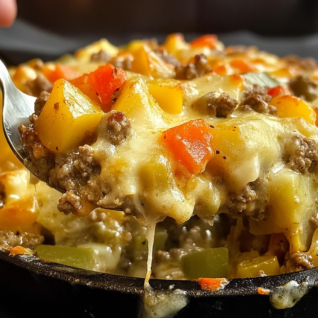 Cheesy Ground Beef & Potato Casserole