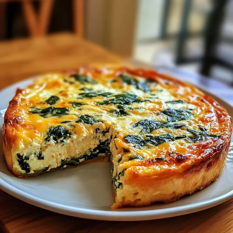 Cottage Cheese and Spinach Crustless Quiche