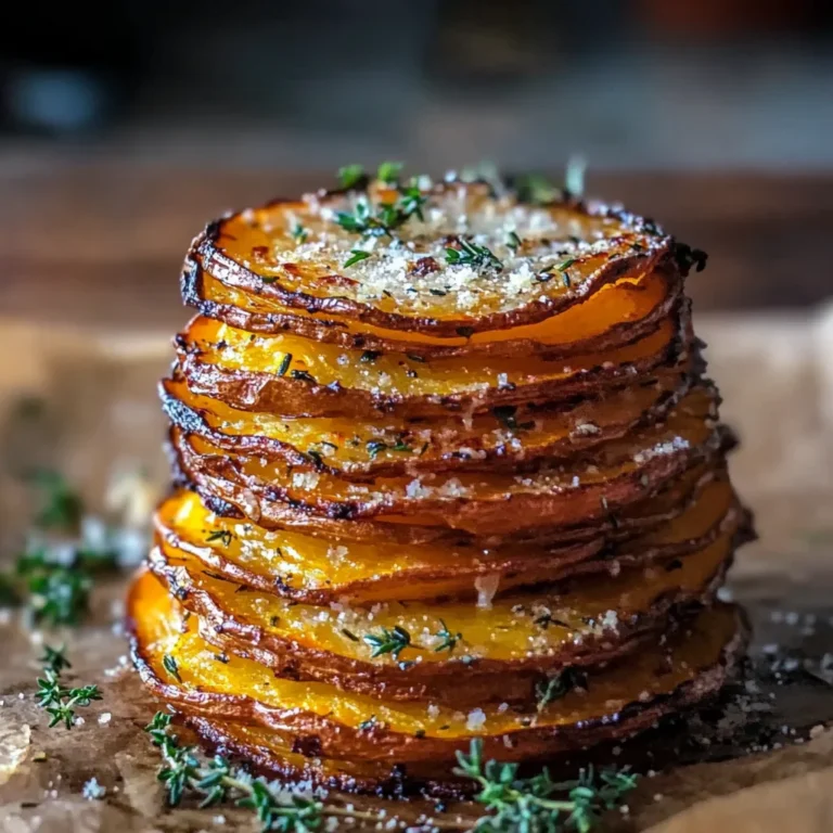 Crispy Parmesan Thyme Sweet Potato Stacks Recipe