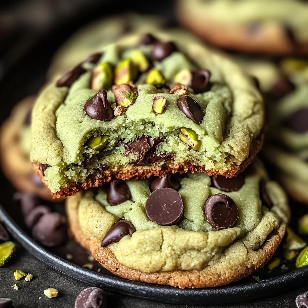 Pistachio Cream Chocolate Chip Cookies