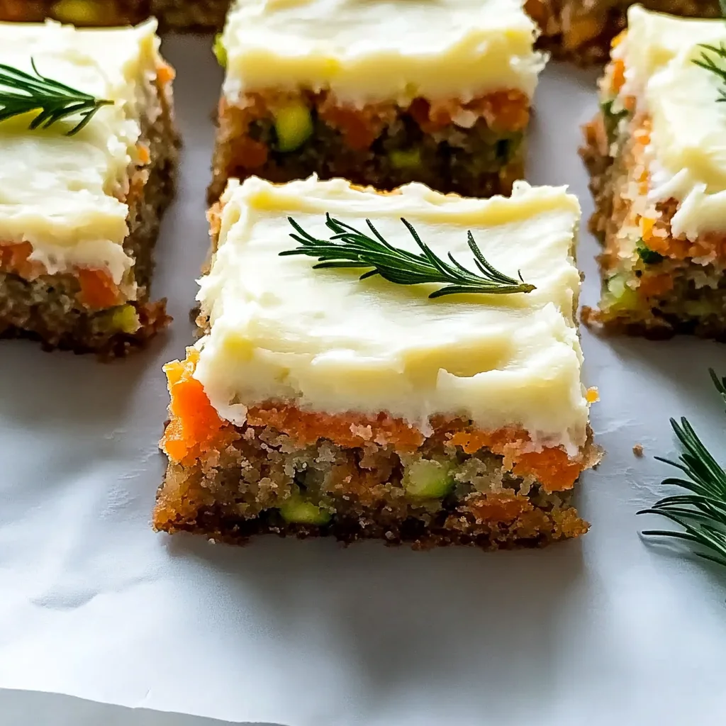 Spiced Ginger Carrot and Zucchini Bars with Lemon Cream Cheese Frosting