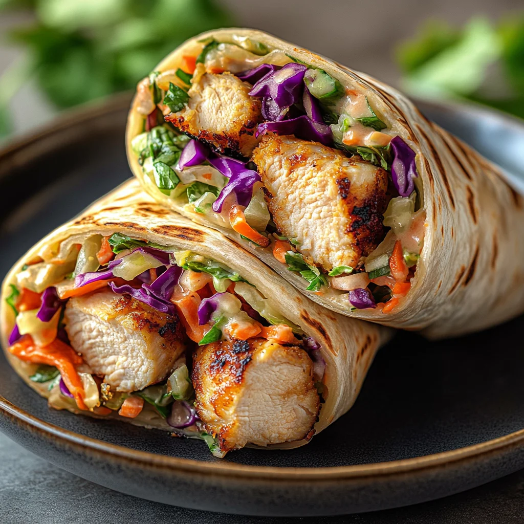 Thai Chicken Wrap with Crunchy Asian Slaw
