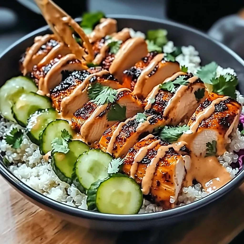Chicken Quinoa Bowls with Coconut Lime Drizzle