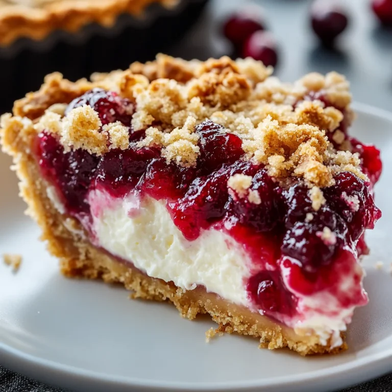 Cranberry Cream Cheese Crumb Pie