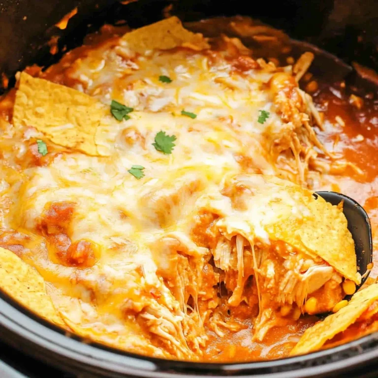 Slow Cooker Chicken Enchilada Casserole