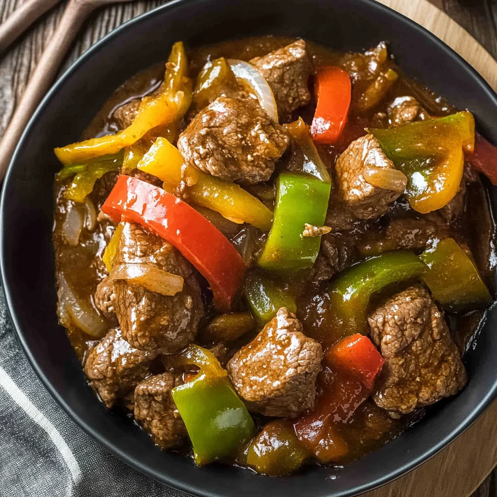 Slow Cooker Pepper Steak Recipe